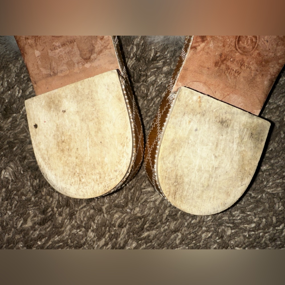 Chanel White Fur Slide Sandals Size 38.5 - Picture 11 of 13
